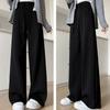 Solid Color Straight Pants Drawstring Casual Pants Women Fashion Loose Sports Pants  Summer