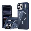 Luxury For Magsafe Magnetic Lens Protect Camera Stand Phone Case for iPhone 17 16 15 14 13 Pro Max Shockproof Glass Back Cover