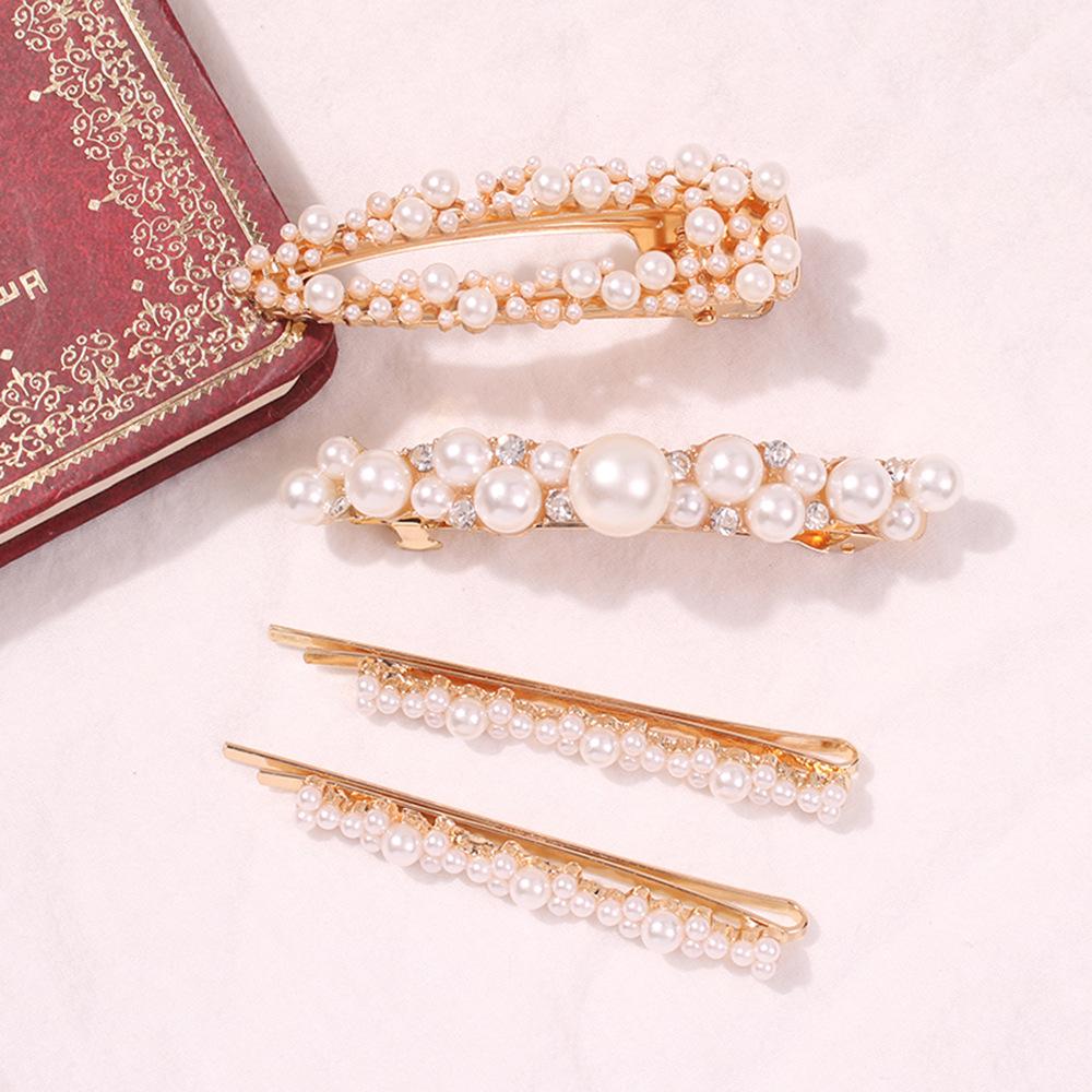 Factory Supply Sample Free Hair Clips Gold Pearl Hair Pins for Women