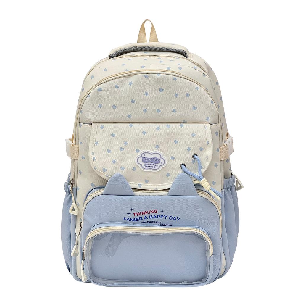 Schoolbag Cute Star Cat Junior High School Student Schoolbag Large Capacity High School Student Backpack Small Fresh Girl Pain Bag Baby Bag