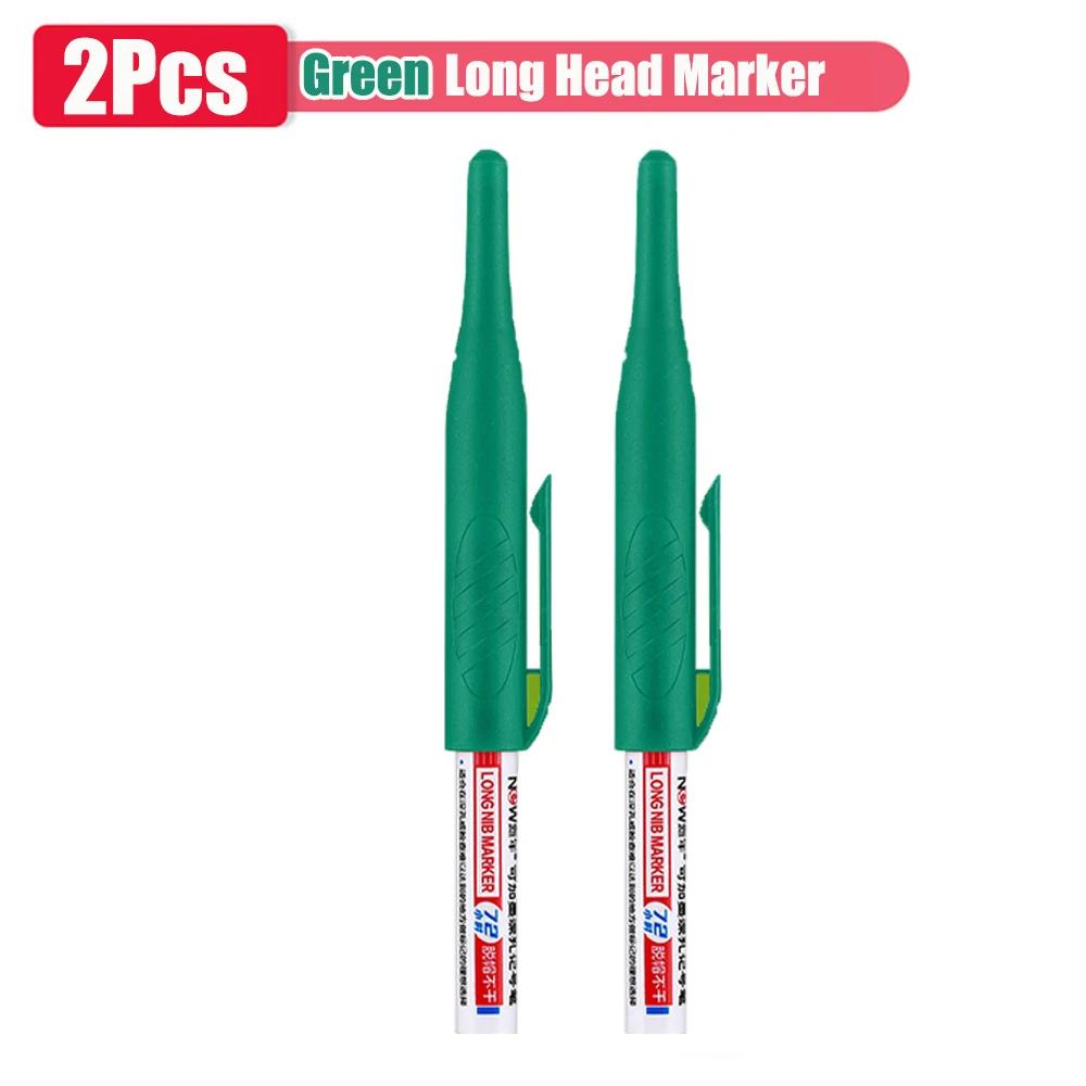 1-8pcs 32mm Long Head Markers Pen Multi-purpose for Woodworking Tile Decoration Deep Hole Marker Pens Red/Black/Blue/Green Ink