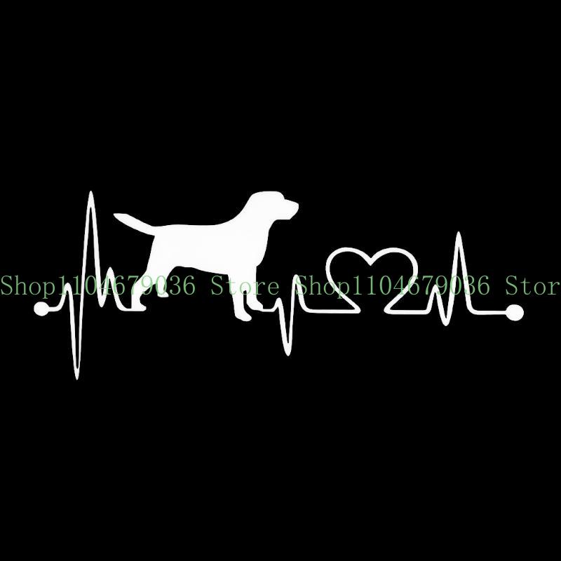 652F Truck SUV Decoration for Creative Standard Sticker Window Door Labrador Heartbeat Love Auto Styli
