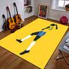 Soccer Player Celebration On Yellow Background Patterned Carpet a Non Slip Rug Suitable for All Seasons and Any Setting, Gift