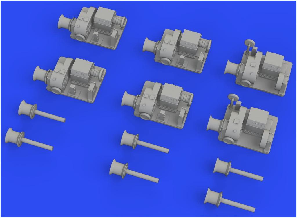 Eduard Brassin US Navy Electric Ship Winch of Plastic Model Parts EDU653003 1/350 (Set 6)