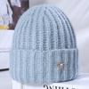 Lady BrandNew ColdSeason Warm Knitted Hat Korean Versatile Big Head Circumference Showing Face Small Windproof Ear Protection Wool Hat