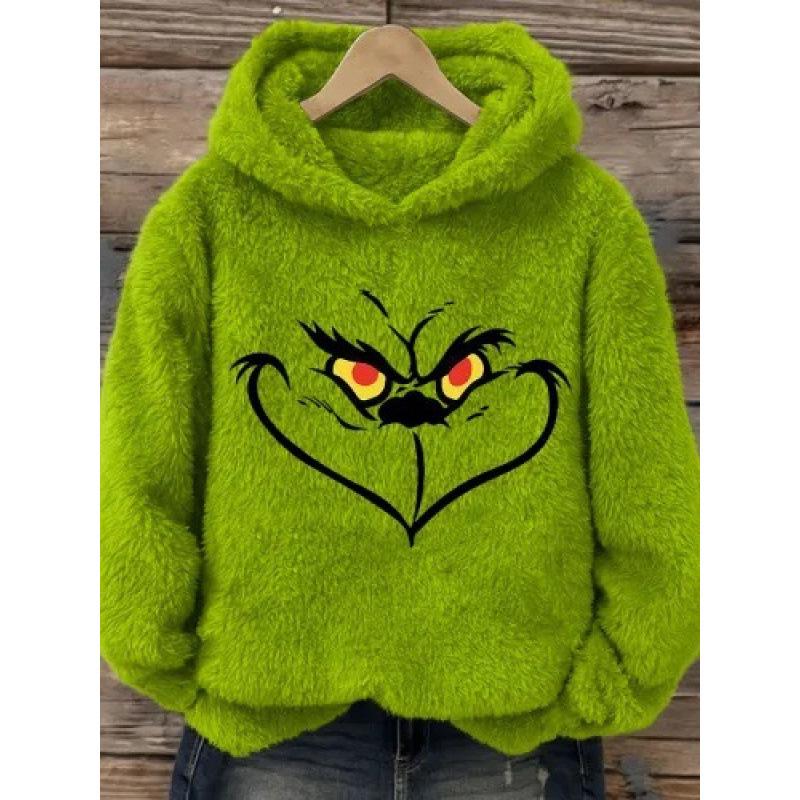 2025 European & American Green Grinch 3D Print Casual Hoodie Sweatshirt