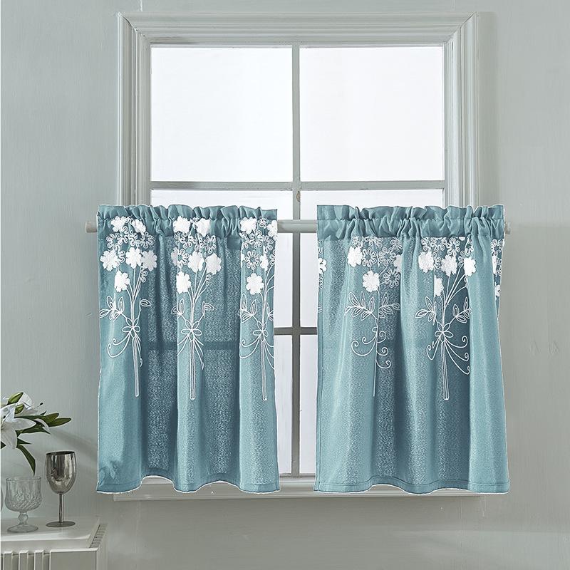 Finished Curtains, Short Curtains, Polyester And Cotton Embroidery Curtains, Finished Curtains