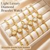 Small Dial Women Watch Round Bracelet Ladies Wristwatch Luxury Diamond Inlaid Watch  Daily Use
