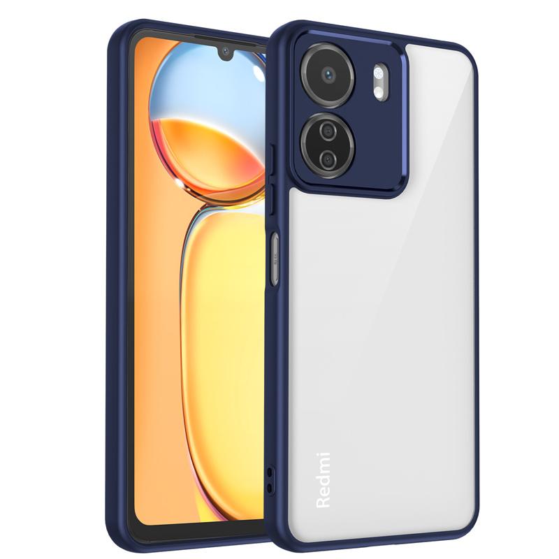 

For Xiaomi Poco C65 Case Plating Silicone Bumper Shockproof Clear Back Cover Hard Phone Case for Xiaomi Poco C65 PocoC65 4G 2023 Pc + tpu&Poco C65 синий