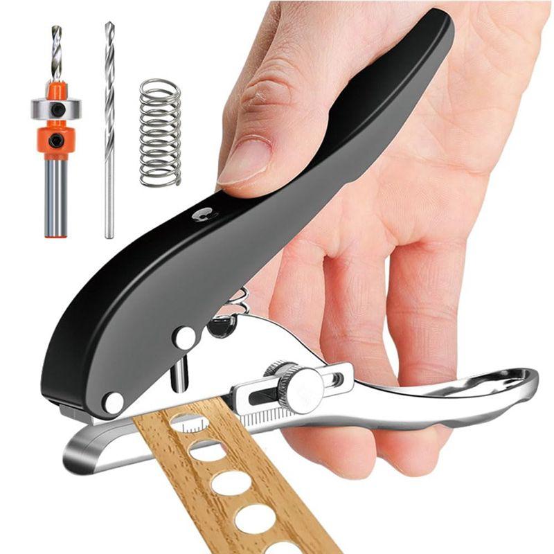 A84E-Portable Hole Punch Tool, Single Hole Puncher For Paper Plastic Cardboard, Heavy Duty Single Hole Punch For ID Card