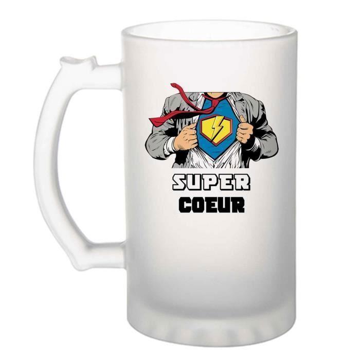 Chope de bière Super Coeur Verre à Bière Pinte Famille - Amis, Saint Valentin