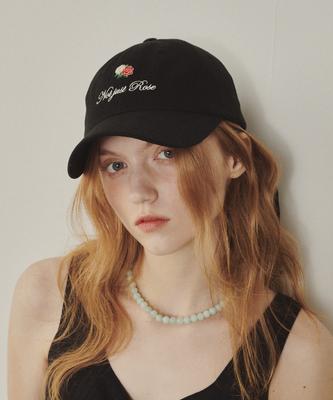 MELLY&ROSE Rose Ribbon Ball Cap (315353)_Black
