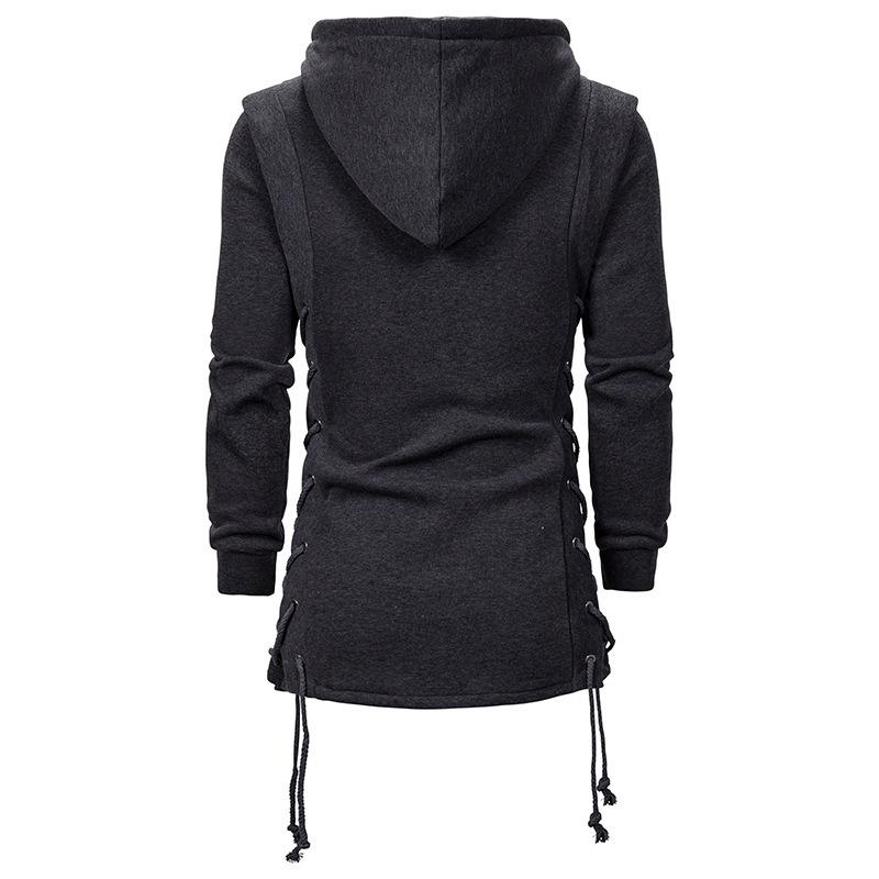 Jesienne męskie bluzy z kapturem Bluzy Casual Solidna bluza z długim rękawem Męskie Slim Fit Ciemne z kapturem Luźne płaszcze