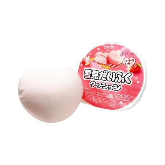 Yukimi Daifuku BIG Cushion Plush Toy Ice Cream Snack Goods Funny Novelty Item Approx. 30cm (Strawberry Heart)