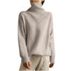 Women's Solid Color High Neck Knitted Top, Casual Commuting Loose Sweater