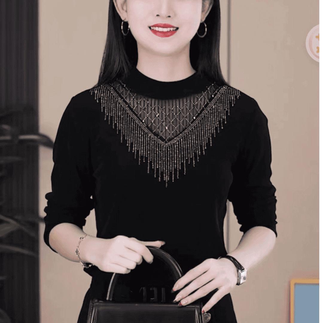 Autumn/Winter Slim-Fit Long Sleeve Warm Base Layer with Velvet for Women 3XL [120-130 lbs]