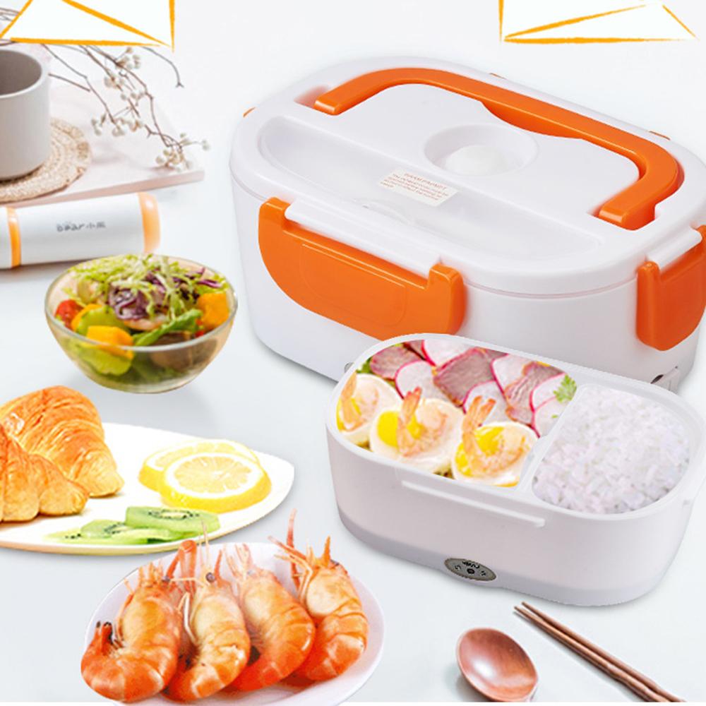 Electric Heated Lunch Box, Car Picnic Food Heating Heater, Stainless Steel Food Warmer Container Dual Use