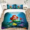 3pcs Set Mermaid1pc of Quilt Cover+2pcs of Pillowcase, No Core, Print Bedding, All Seasons Bedroom Setting061