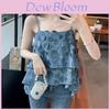 Love Heart Denim Bib Top With 3d Embroidery For Adult Fashion And Summer Wear