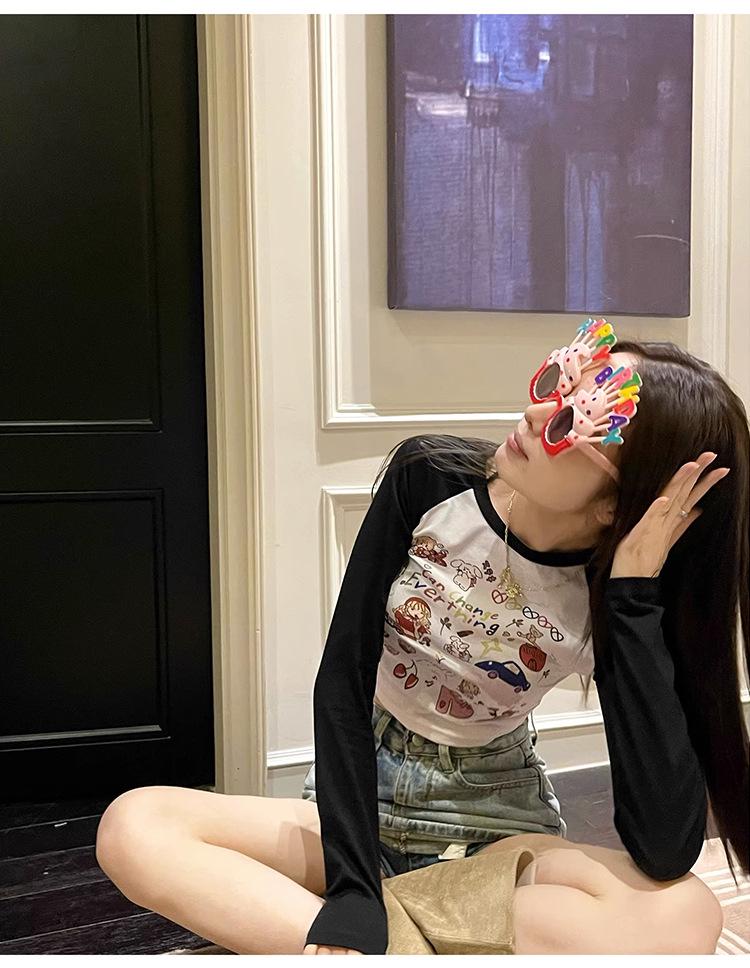 2023 Autumn Raglan Long Sleeve Slim Fit T-Shirt for Women