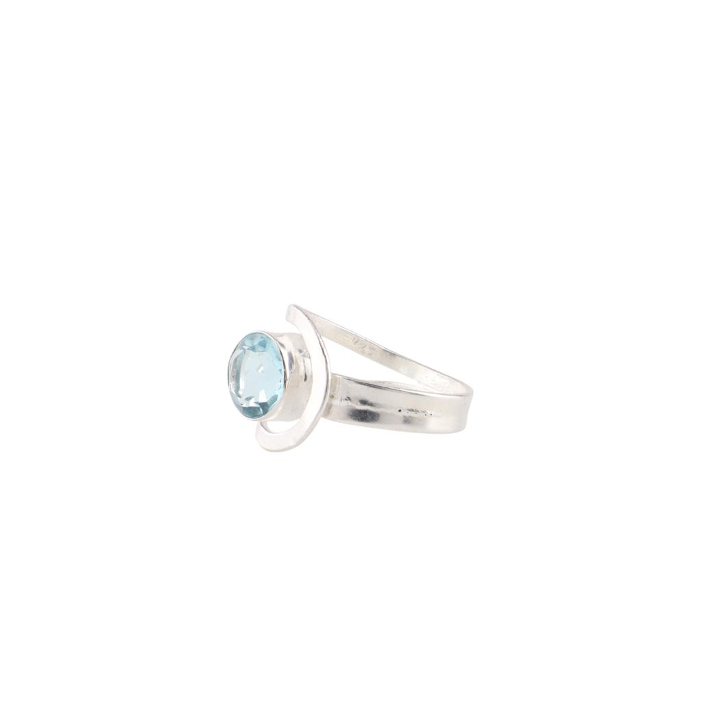 Sky Blue Topaz Gemstone 925 Sterling Silver Jewelry Handmade Women Ring For Gift RR-68-10