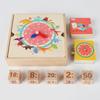 Children'S Wooden Dinosaur Clock Early Education Young Children Learning Time Teaching Aids Enlightenment Cognitive Puzzle Set Educational Toys