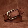 Retro Distressed Top Layer Cowhide Belt for Men, Genuine Leather Needle Buckle Casual Jeans Belt for Men