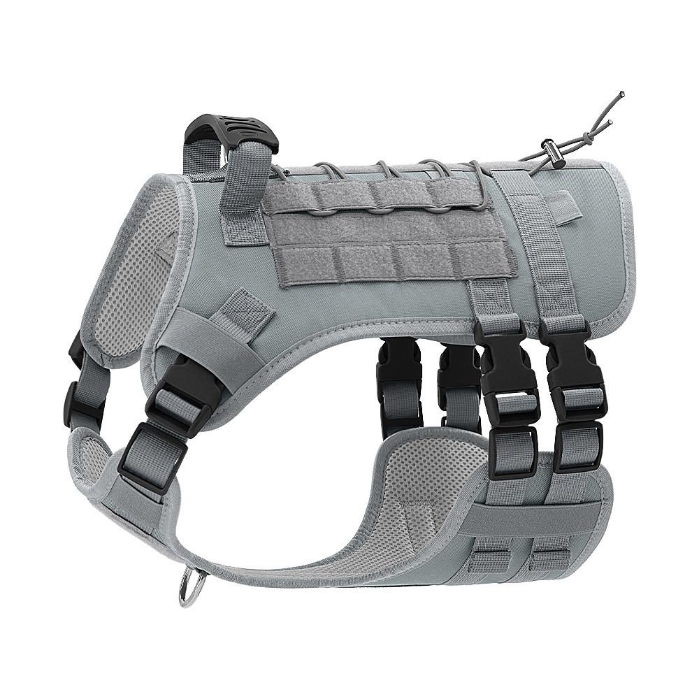 Oxford Fabric Dog Tactical Harness With Heavy Duty Magic Tape For Large Dogs