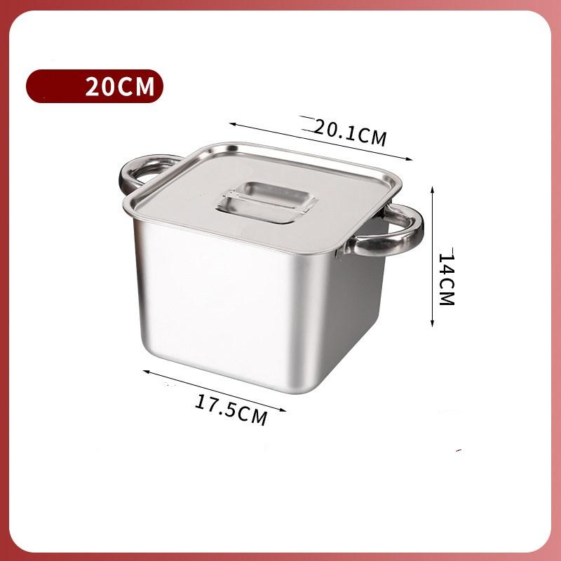 Deep square small hotpot shank pot spicy grade dedicated stainless steel alcohol stove China small hot pot marmite de cuisine