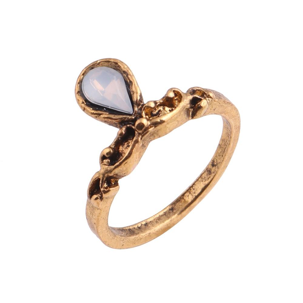 7 Pcs / Set New Arrival Flower Gemstone Carved Ring Set Bohemian Vintage Jewelry Women Accessories