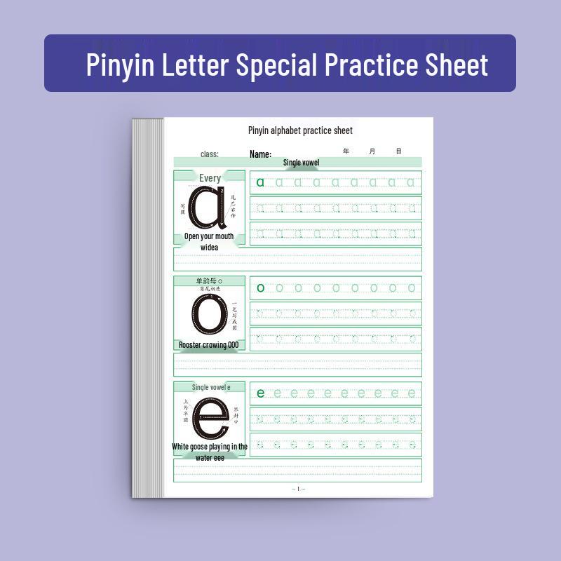 Alphabet & Pinyin Tracing Practice Book for Kindergarten to Grade 2