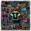 50 Neon Football Graffiti Stickers Personalized Sports Decoration Mobile Phone Computer Creative Stickers