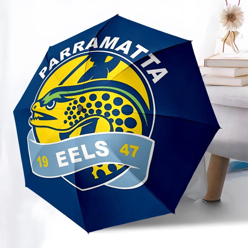 Parramatta Eels, Rugby League Apertura e Chiusura Automatica, Struttura a 8 Costole Ombrello Portatile, Adatto per Uomini e Donne in Tutte le Stagioni P