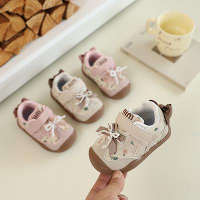 Infant Toddler Walking Shoes, Autumn Baby Girls' Soft-Soled Sneakers, Bow-Knot Korean Style Princess Shoes for Little Girls.