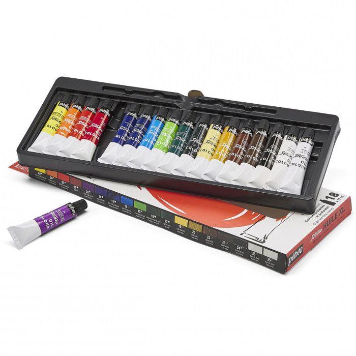 Etui De Tubes De Peinture - PEBEO - 18 Tubes - 12ML - Couleurs Assorties