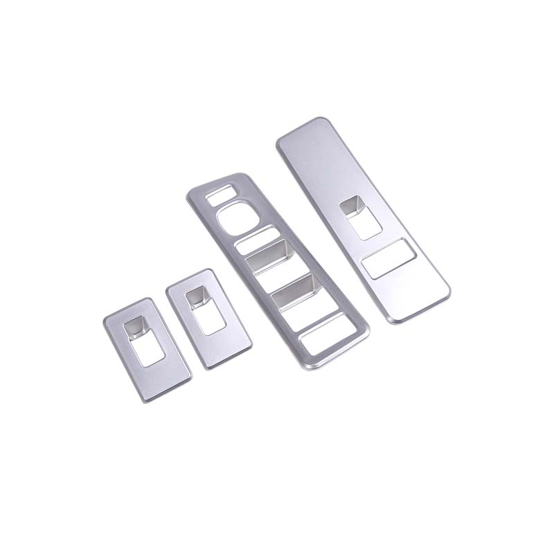 Car Glass Lift Button Decorative Frame Sticker ABS Carbon Fiber Silver For Hummer H2 2003-2007 Car Interior Accessories