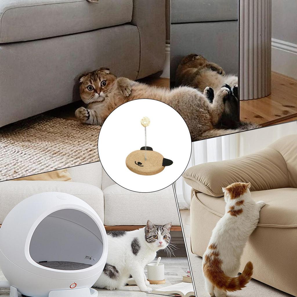 Natural Sisal Cat Scratch Pad Built-In Bell Mental Physical Toy Sisal Scratching Carpet For Grinding All Breeds Indoor Home