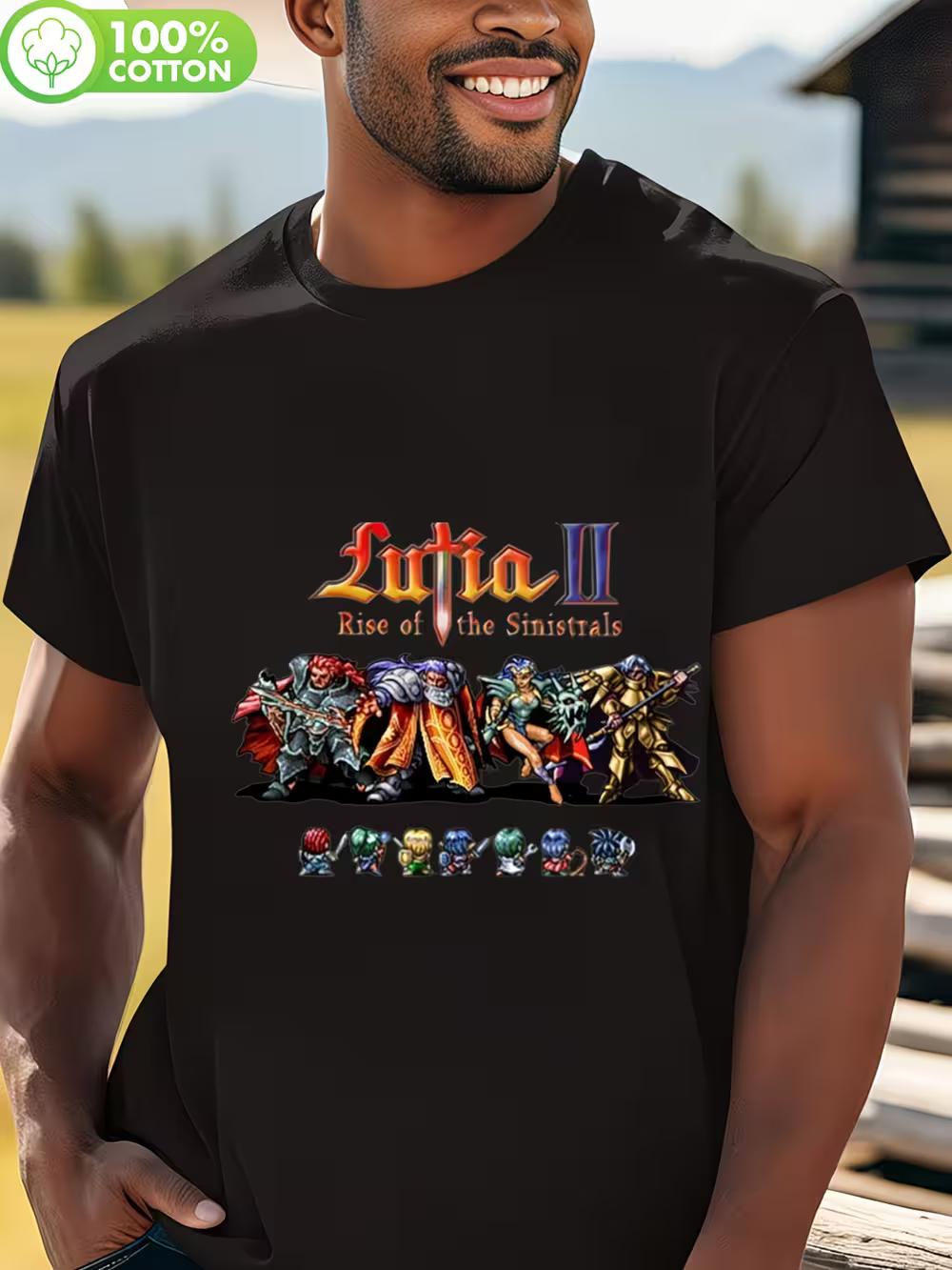 Men S Vintage Lufia II Rise of The Sinistrals Video Game T-Shirt - A Graphic Tee Showcasing Exciting Fantasy Combat XL