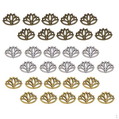 30 de farmec pentru bijuterii din aliaj elegant de lotus cu mărgele intercalate - culori mixte