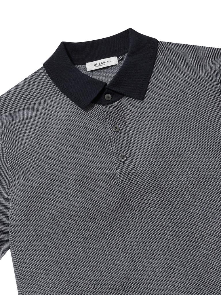 OLZEN Men'S Short Sleeve Pique Thierry Knit_Zog2Et1301Nv