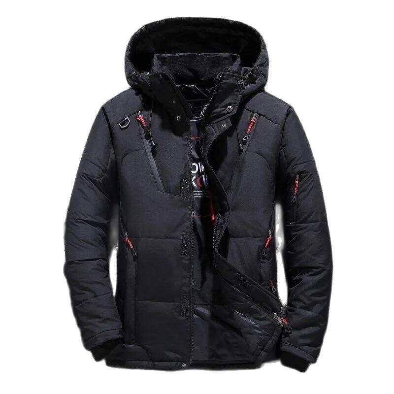 

Autumn And Winter New Men s Jacket Fashion Long-Sleeved Warmth Thickened Hooded Coat Solid Color High-Quality Zipper Coat Asian M(50-60KG)