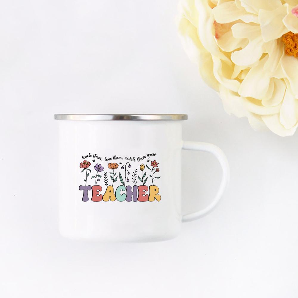 Teach Them Love Them Watch Them Grow Cute Teacher Floral Mug Back To School Teacher Appreciation Gift Teachers's Coffee Cup