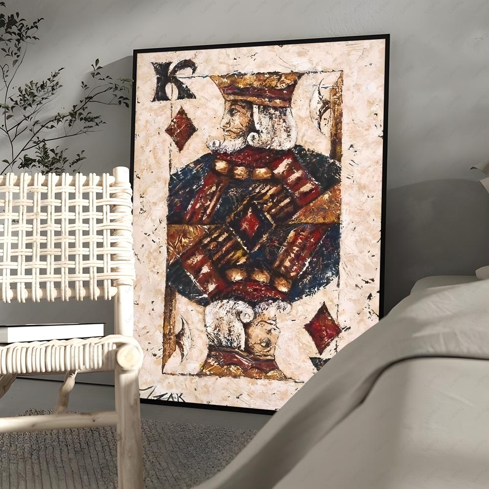 Cool Playing Card Fashion Luxury Poster Sticky Wall Art Printing Waterproof Home Living Bed Room Bar Aesthetic Decor