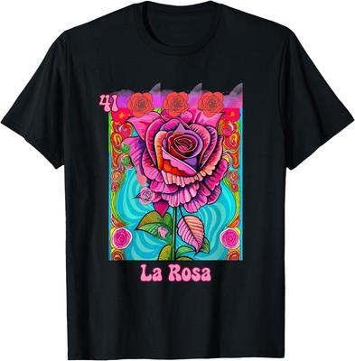 La Rosa, the Rose, Mexican Bingo Card In a Traditional Game. T-Shirt