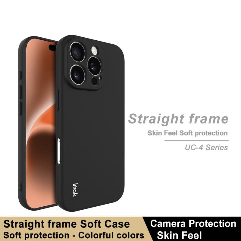 

For iPhone 16 Pro TPU Case Soft Phone Cover Straight Edge Red