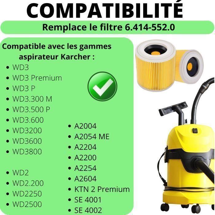 Filter - Phonillico® - Karcher WD2 WD3 - Set of 2 - Compatible - Easy To Install