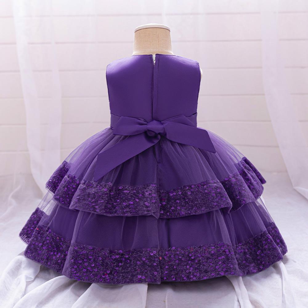 Girls Dress Wedding Newborn Baby Dress Christening Baptism Dresses with Cute Bow Toddlers Girl Birthday Party Ball Gown L2220