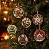 6pc Christmas Pearl Diamond Painting Kit 5D Full Round DIY Diamond for Xmas Tree Hanging Craft Pendent Holiday Christmas Decor