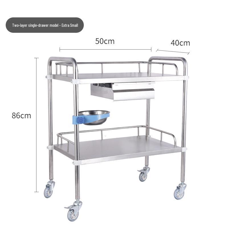 Stainless Steel Mobile Instrument Cart for Beauty Salon and Oral Care