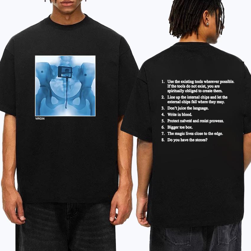 Fashion 2025 Virgin Album Double Sided Print Tee shirt Lorde Singer Graphic short sleeve Men Women t-shirts 100% Cotton Unisex